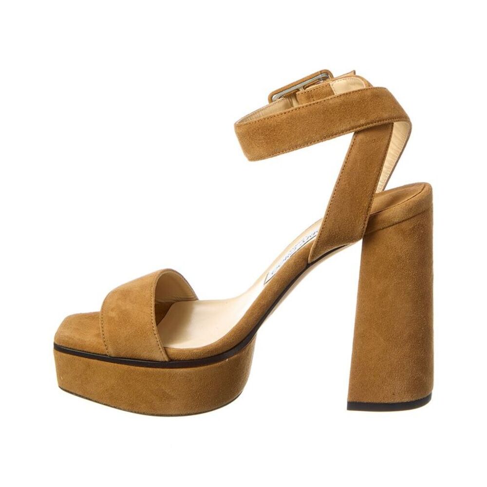 Jimmy Choo Jax/Pf 115 Suede Sandal, Brown - Picture 2 of 5